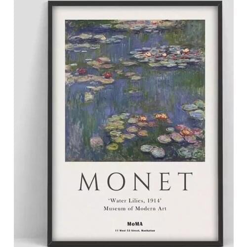Claude Monet Poster, Monet Water Lilies, Museum of Modern Art Exhibition Poster, Claude Monet MoMA Print, MoMA Art intage print