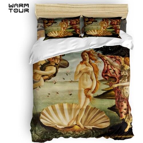 WARMTOUR Duvet Cover The Birth of Venus by Sandro Botticelli Duvet Cover Set 4 Piece Bedding Set For Beds DHL Shipping Method