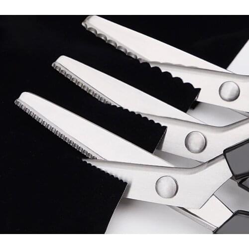 23.5cm Pinking Shears Handled Professional Stainless Steel Dressmaking Sewing Craft Scissors Zig Zag Fabric Decorative Edge Tool