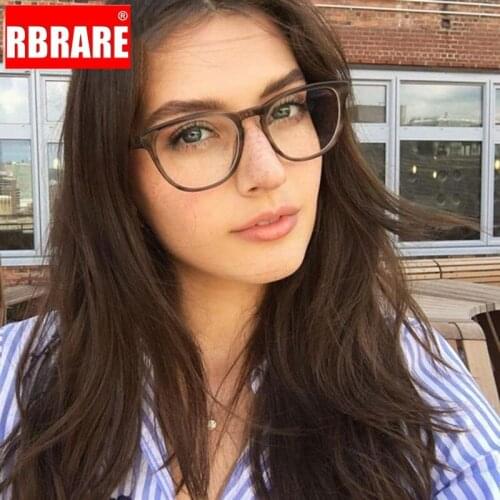 RBRARE Flat Mirror Retro Simple Flat Glasses Transparent Clear Fashion Eyeglasses Fake Optical Eye Glasses Frames Spectacles