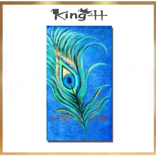 Handcrafted coloured feathers abstract painting hand-painted wall art oil painting on the canvas of modern home decoration home