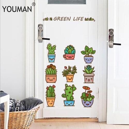 Garden Plant Bonsai Flower Butterfly Wall Stickers For Home Decor Living Room Kitchen PVC DIY Wall Decals Mural Art Decoration