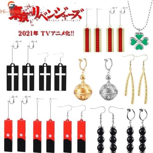 20Pcs/Lot Anime Tokyo Revengers Acrylic Earrings Izana Kurokawa Mitsuya Kazutora Drop Pendant Earring for Women Man Cosplay Prop