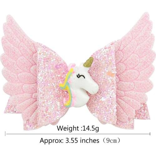 20pcs/lot 3.55'' Hair Accessories angel wings little girl hairpin clip headdress Princess baby unicorn hairpin 4 colors