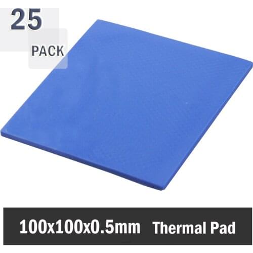 25PCS Gdstime 100mm x 100mm x 0.5mm GPU CPU Heatsink Cooling Conductive Silicone Pad 100mm*100mm*0.5mm Thermal Pad high quality