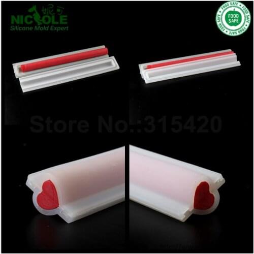 Handmade Heart Silicone Soap Tube Molds,DIY Tube Column Moulds,Handmade Decoration Tool Tube Mould