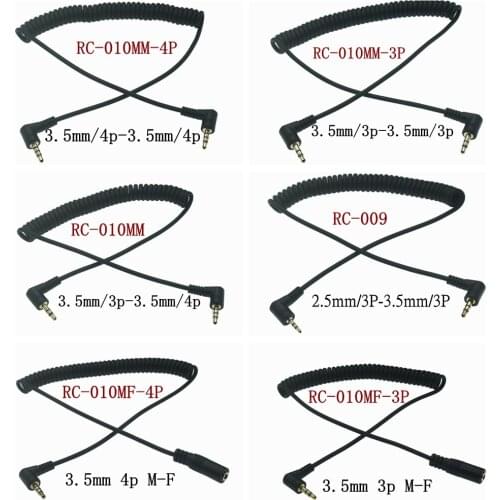 90 Degree 3.5mm 3/4 Pole Male TRS to TRRS 3.5/2.5mm 3p 4 Pole Male/Female Headphone Stereo Audio AUX Spring Coiled Spiral Cable