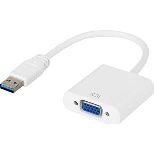 USB to VGA 3.0 male to female Adapter Cable 1080P Display Moniter Converter External Card Video for PC Laptop 50pcs