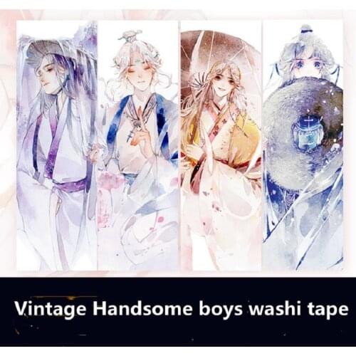 Vintage Handsome Character Washi Tapes Bullet Journal Masking Tape Adhesive Tape DIY Scrapbooking Washi Stickers