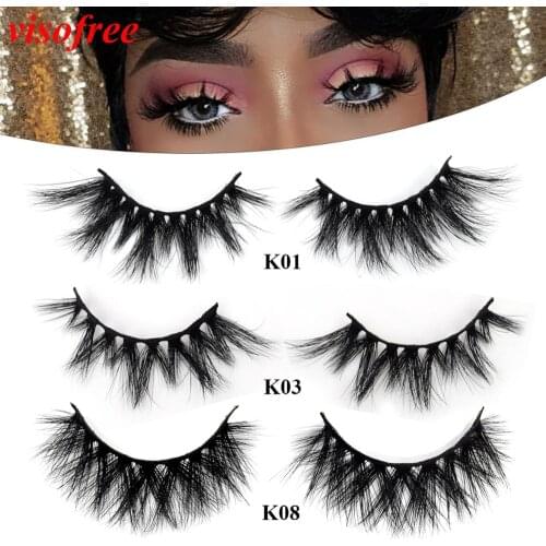 Visofree Eyelashes Mink Eyelashes Dramatic 3D Mink Lashes Reusable Thick False Eyelashes Makeup Extension Eyelash Fake Lashes
