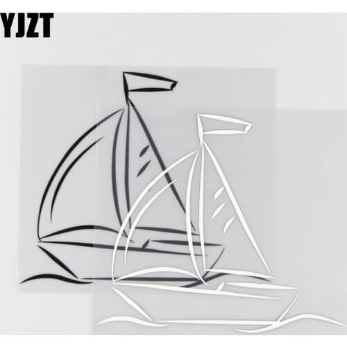 YJZT 16.9CM*14.9CM Creative Sailing Design Decor Vinyl Decal Car Sticker 1A-0054