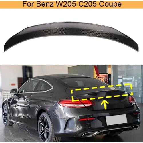 Car Rear Trunk Spoiler Wing for Mercedes-Benz W205 C205 C180 C200 C43 C63 AMG Coupe 2014-2019 Rear Boot Lip Spoiler Carbon Fiber