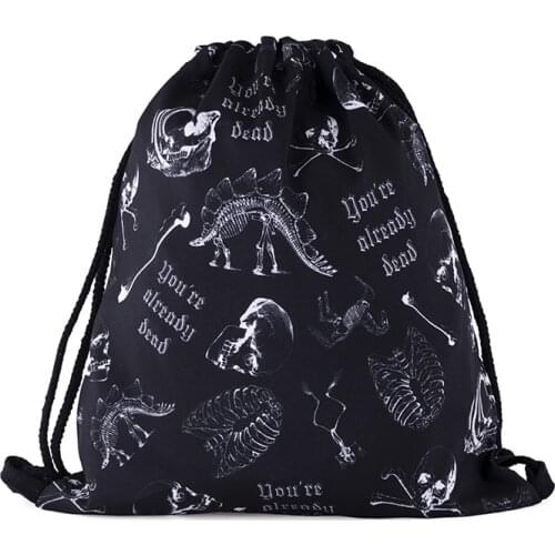 Women geometric Backpack 3D Dinosaur printing travel softback women mochila drawstring bag mens backpacks bags Bundle pocket rop
