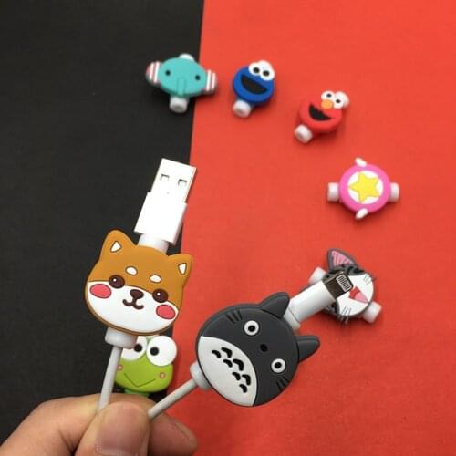 1Pcs Cute USB Cable Protector Management Data Line Organizer Clip Protetor De Cabo Cable Winder For iPhone Samsung Huawei