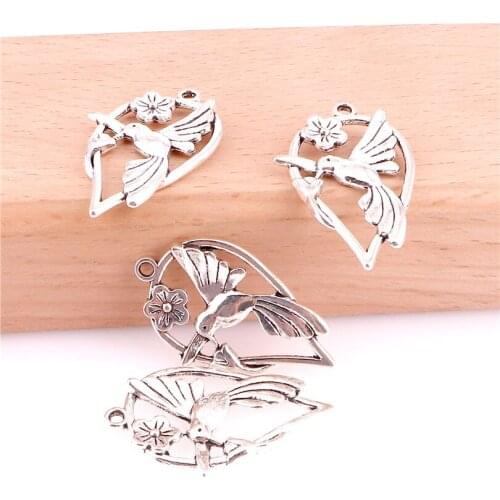 15pcs Charms Birdcage Bird Flower 19*30mm Tibetan Silver Plated Pendants Antique Jewelry Making DIY Handmade Craft Pendant