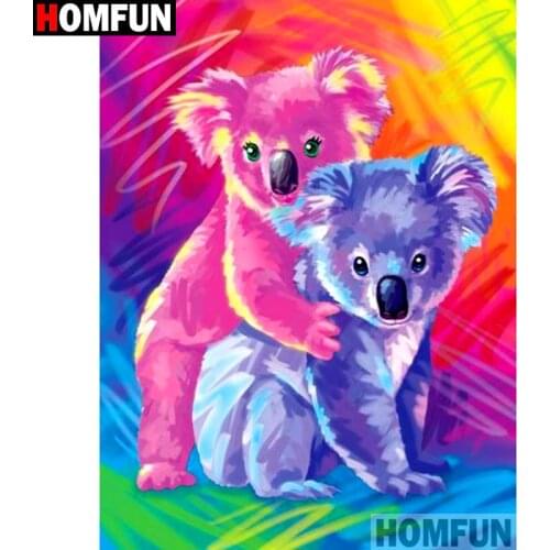 HOMFUN Full Square/Round Drill 5D DIY Diamond Painting "Cartoon koala" Embroidery Cross Stitch 5D Home Decor Gift A14741