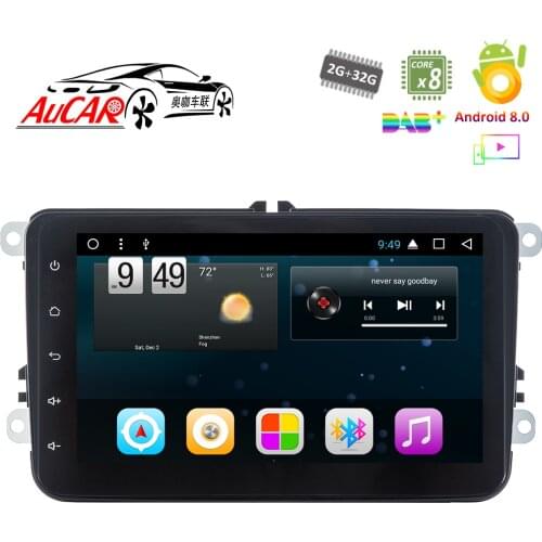 Aucar Android 8.1 8" 2 DIN Car radio DVD Player GPS Navigation for VW Universal scirocco Bluetooth GPS Radio WIFI 4G Stereo aux