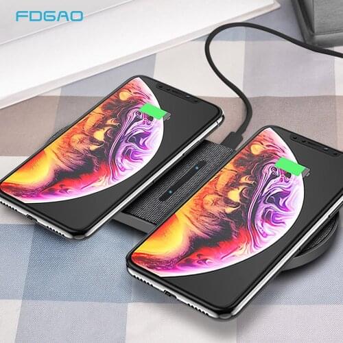 FDGAO 2 in 1 Qi Wireless Charger for iPhone 12 11 XS XR X 8 Airpods Pro 30W Dual Fast Charging Pad For Samsung S20 S10 S9 Buds