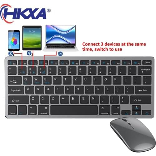 Bluetooth 5.0 & 2.4G Wireless Keyboard and Mouse Combo Mini Multimedia Keyboard Mouse Set for Laptop PC TV iPad Macbook Android