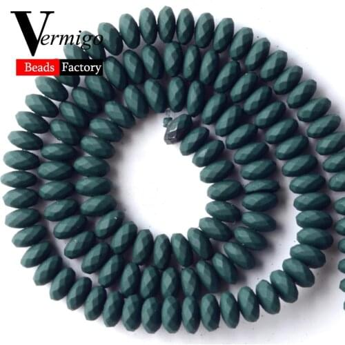 Natural Dark Green Nanotech Rubber Hematite Stone Beads For Needlework Jewelry Making 6mm 115pcs Abacus Beads Diy Bracelets 15