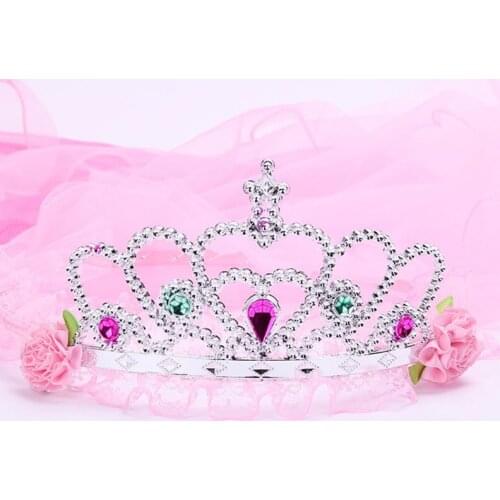 Child Girls Wedding Hairband Hollow Butterfly Tiara Crown Princess Flower Wreath Jewelry Rhinestone Mesh Veil Birthday W0YA