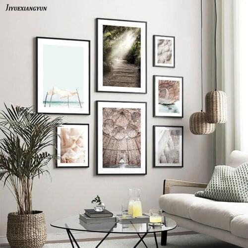 Home Decor Nordic Print Abstract Architecture Wall Art Picture Forest Nature Landscape Canvas Painting Sun Projection Poster