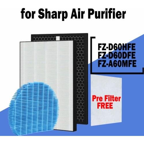 Hepa Filter FZ-D60HFE Deodorizing FZ-D60DFE FZ-G60DFE Humidifying Filter FZ-A61MFR for Sharp air purifier KC-D61R-W KC-D60E