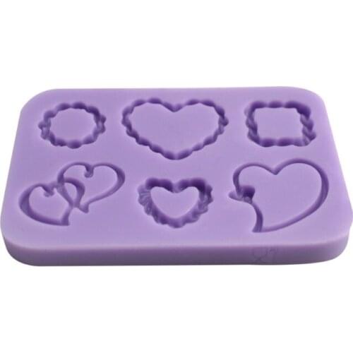 Handmade Love Square Round Frame Pendant Silicone Resin Mold Hollow Heart Frame Pendant Resin Casting Mold Craft Tools