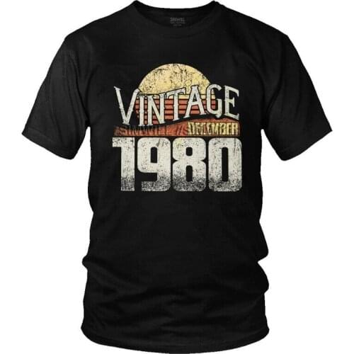 Born On 1980 December T Shirt Men Short Sleeve Cotton T-shirts 41st Birthday 41Years Old Tees Top Fashion Tshirt Gift Idea