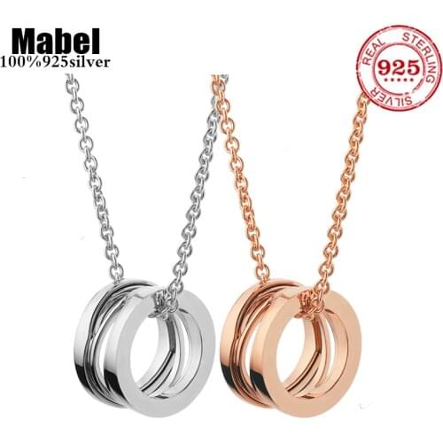 Hot sale fit Original 925 sterling silver necklace for women with rose gold classic high quality couple jewelry wedding gift