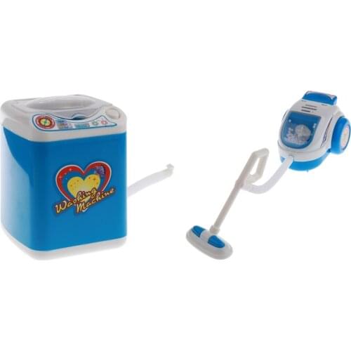 Simulation Home Appliances Housework Toys Set (Batteries Powered) Vacuum Cleaner & Washing Machine