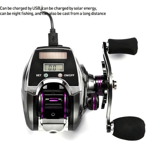 Electronic Fishing Reel Counter LS Digital Display Baitcasting High Speed 8.0:1 Ultralight Metal Spool Carp Fishing Reel Pesca
