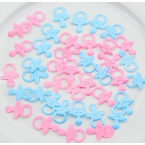 100Pcs Pink Blue Confetti Cute Baby Nipple Shape Baby Shower Table Sprinkles Confetti Boy Girl Baby Birthday Decor Kids Favors