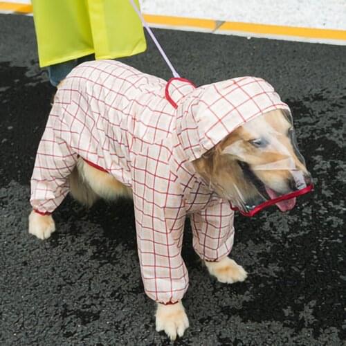 Summer Puppy Pet Rain Big Dog Raincoat Labrador Raincoat For Dogs Samoyed Medium And Large Dog Clothes Rainy Weather Waterproof