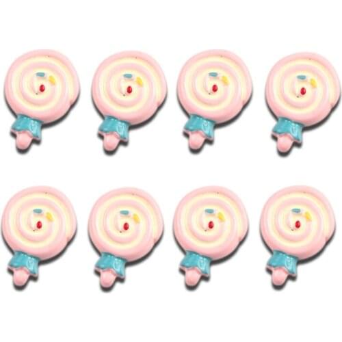 LF 20Pcs Resin 21x15mm Lollipop Decoration Crafts Flatback Cabochon Embellishments For Scrapbooking Kawaii Cute Diy Accessories