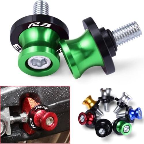 LOGO YZF-R3 For YAMAHA YZF R3 YZFR3 YZF-R3 2015-2016 2017 2018 YZFR3 Motorcycle 6MM CNC Swingarm Spools Stand Screws Slider
