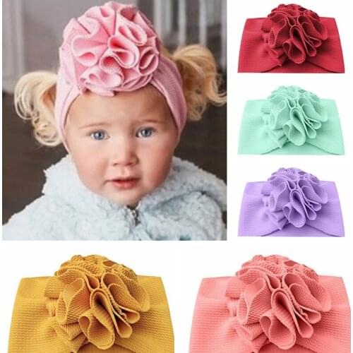 Cute Bow Flower Headband for Girl Kids Cotton Elastic Head Bands Turban Headwrap Headbands Hairbands Hair Accessories FD6632