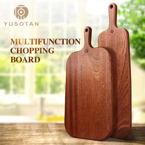 Multifunctional chopping board bread pizza dessert fruit serving plate baking tool YUSOTAN 1pc wood cutting board with handle