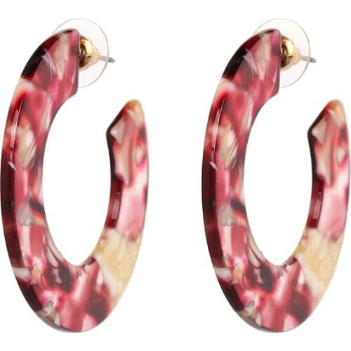 Wholesale 6 Pair Lot Dessa Resin Hoop Earrings Light Weight Tortoise Shell Geometric Unique Jewelry