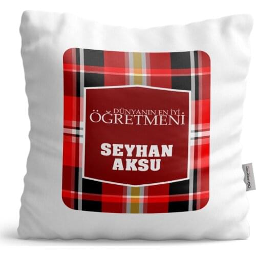 Personalized World Best Öğretmeni Satin Pillow-9