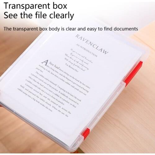 94PF A4 Plastic Portable Case Document File Folder Transparent Paper Organizer Box