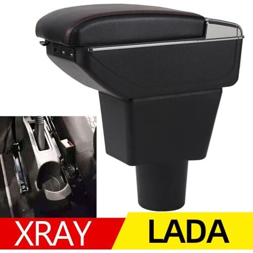 For LADA XRAY armrest box central Store content box with cup holder ashtray Can rise with USB accessory