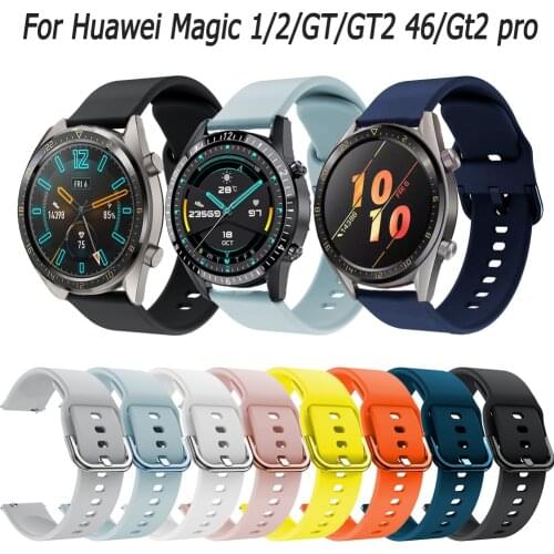 Sport Silicone 22mm watch band strap For Huawei watch GT 2 46mm smart watch Replacement wristband For Honor watch Magic 1/2/GT