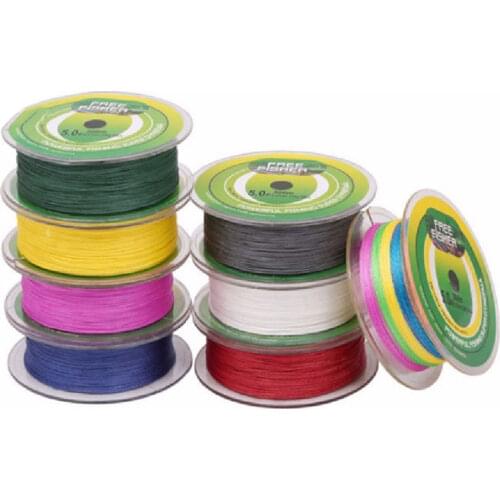 Free Fisher Fishing Braid Line 300m 4 Strands Multifilament 8-80LB 0.08-0.5mm 100% PE Briaded Wire for Saltwater/Freshwater