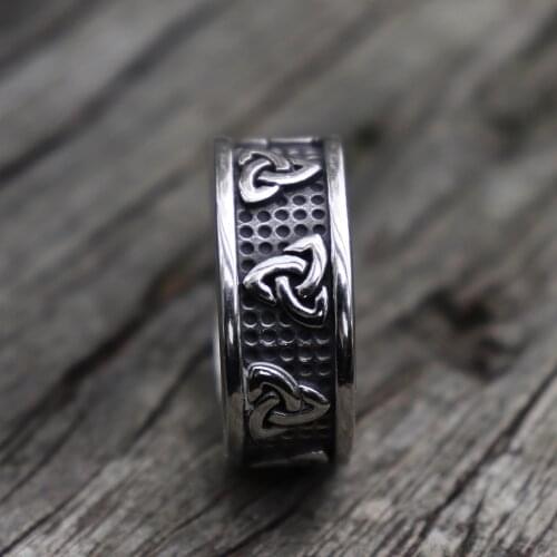 SECRET BOYS High Quality Viking Stainless Steel Celtic Knot Ring Mens Ring Jewelry