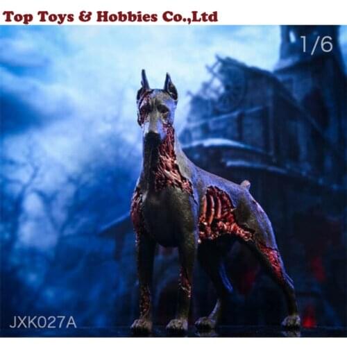 In Stock 1/6 Scale Cartoon Anime Doll JXK027A Zombie Doberman Dog Resin Statue For 12" Action Figure
