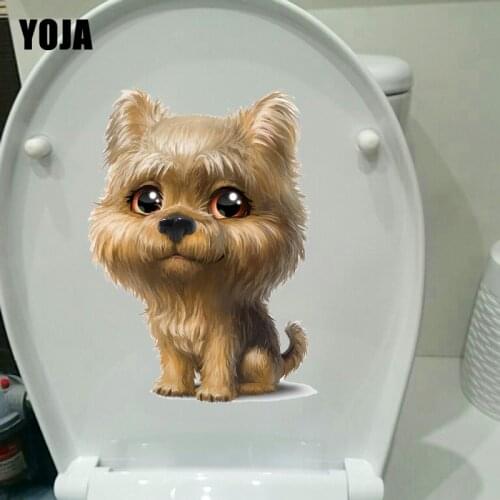 YOJA 15.9*21.8CM Cute Cartoon Dog Wall Stickers For Kids Rooms Creative Toiltte Decals T1-0246