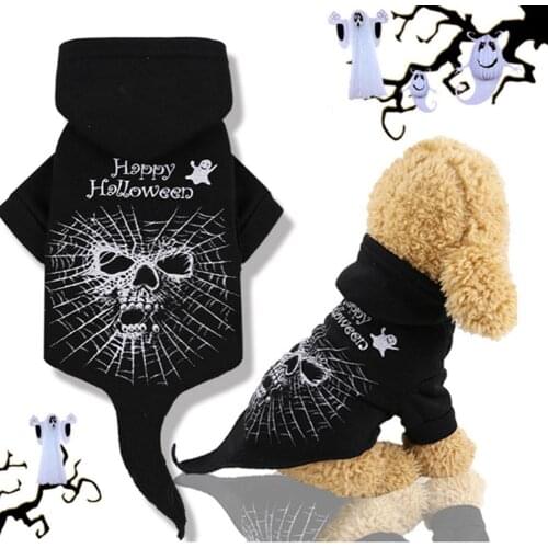 Pet Dog Clothes Halloween Costume Funny Black Horror Decoration For Small Dog Coat Cloth Costume Dress Apparel