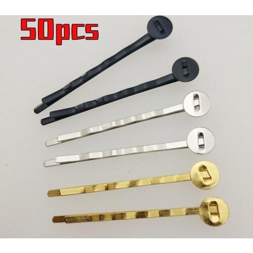 50pcs/set 5cm with trays hair clips for handmade hari pins in hair jewelry hair pin diy jewelry accessories