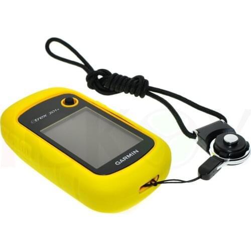 Protect Silicon Rubber Yellow Case + Black Detachable Ring Neck Strap for Hiking Handheld GPS Garmin eTrex 10 20 30 10x 20x 30x